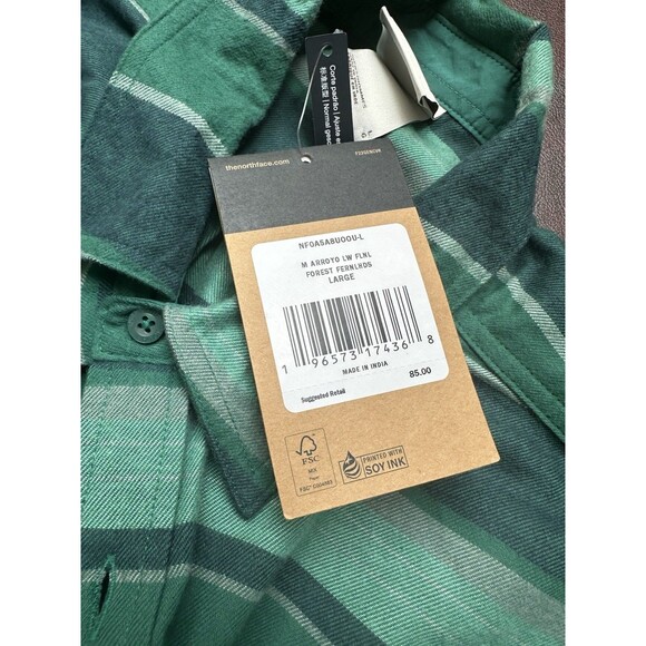 The North Face Flannel Striped Shirt Large New Lightweight Long Sleeve - Picture 4 of 8